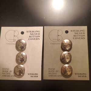 Sterling Silver Native American Button Covers